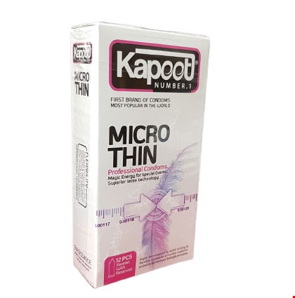  کاندوم کاپوت مدل به نازکی پر micro thin تعداد 12 عددی